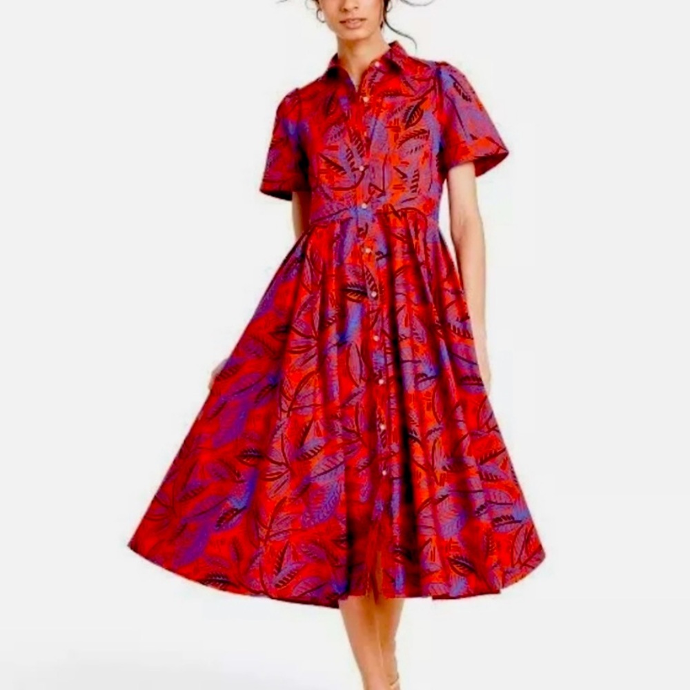 Alexis X Target Tropical Leaf Short Sleeve Shirtdress Small New w Tags